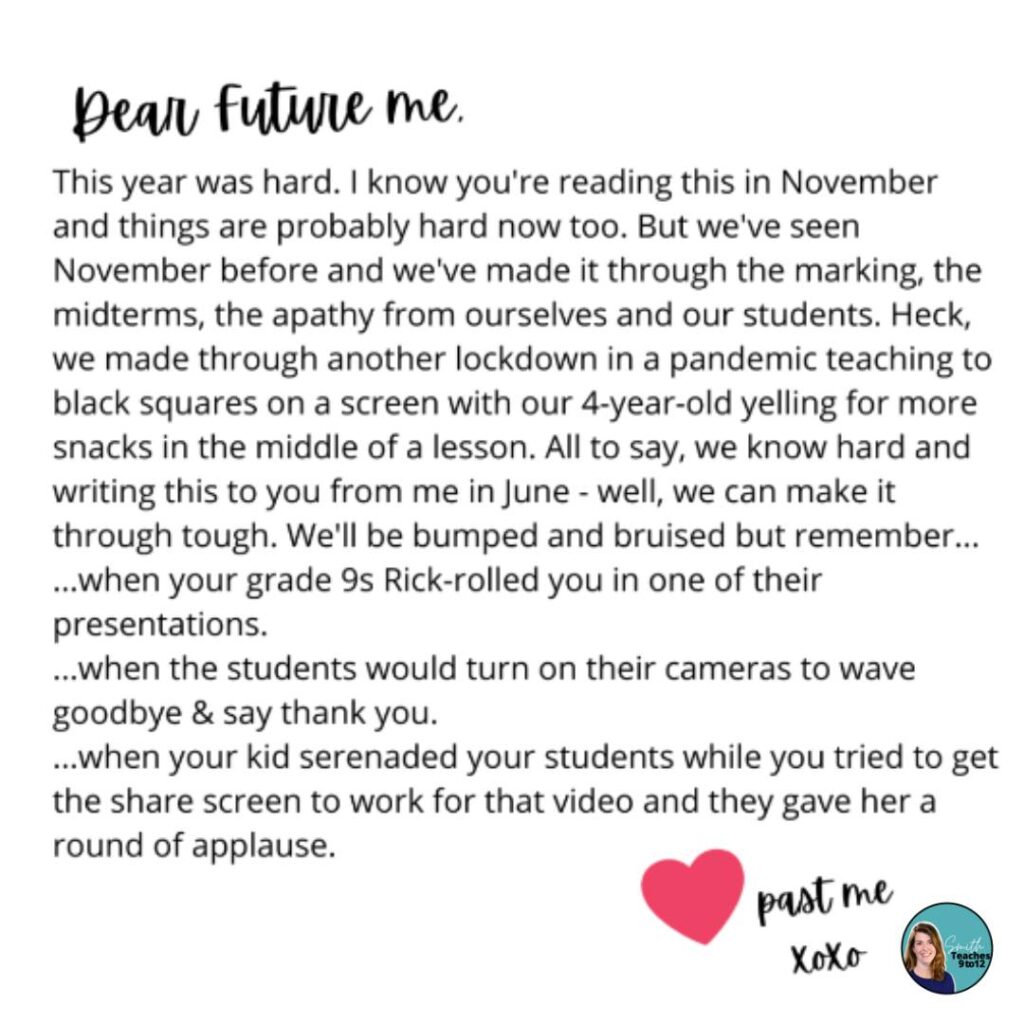 Teacher Tip For Self Reflection Letter To Your Future Self 