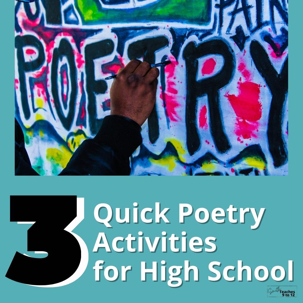 3 Quick Poetry Activities For High School SmithTeaches9to12