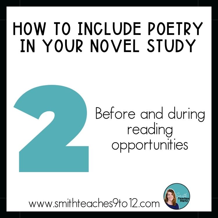 Ways to include poetry in your next novel study.