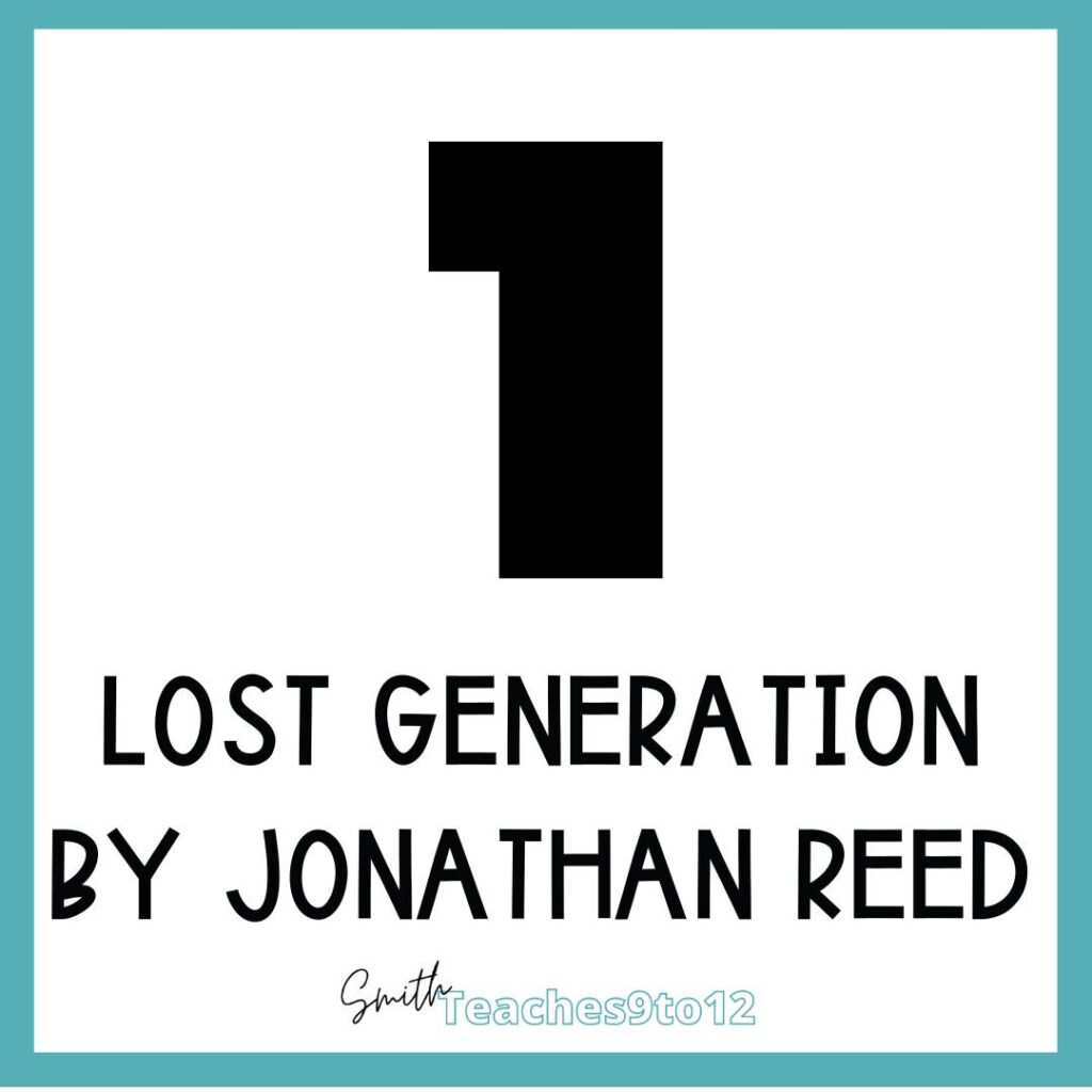 Palindrome poetry example by Jonathan Reed called Lost Generation.