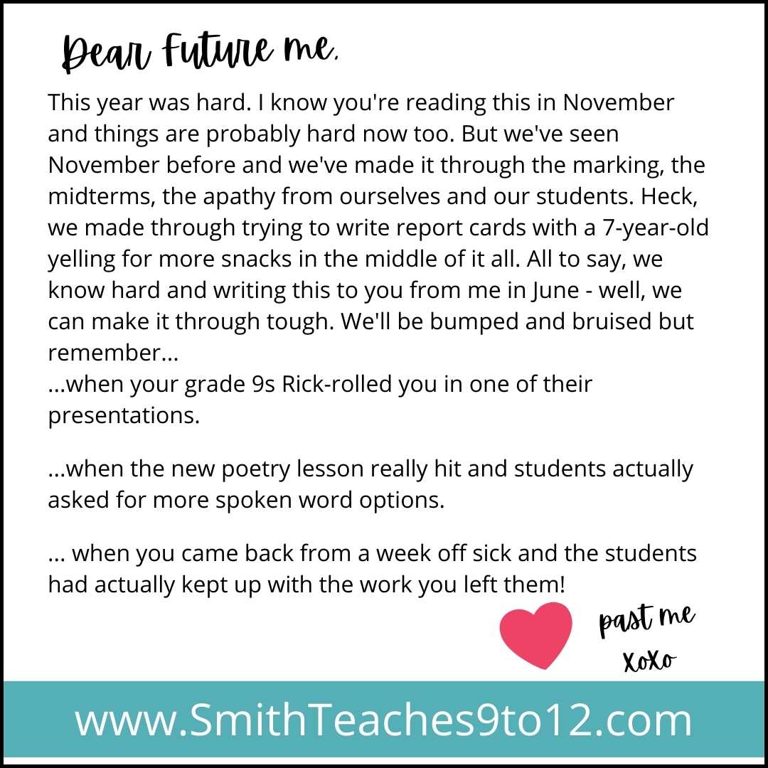 End of Year Lesson Plan - Letter to my future (teacher) self ...